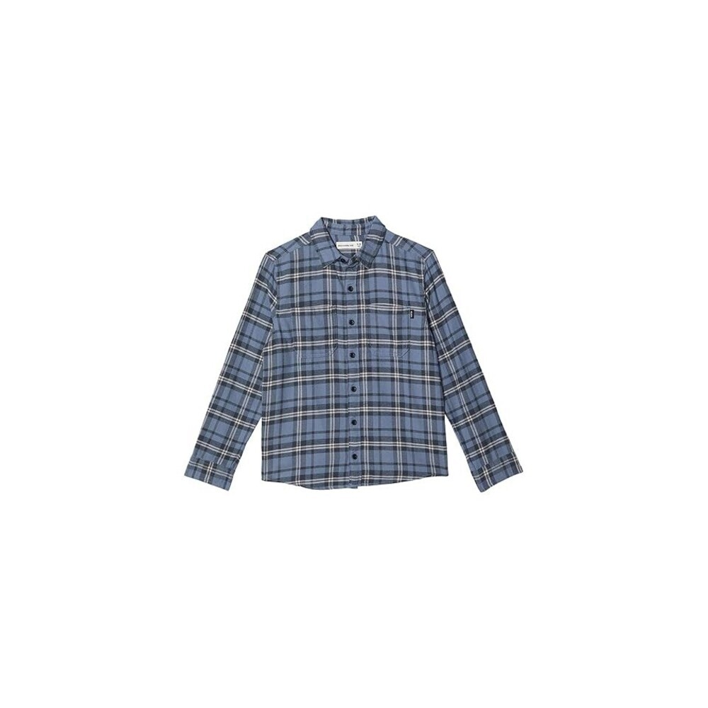 Abercrombie Shirt Boys 11-12 Blue Plaid Flannel Long Sleeve Button Up GBO179